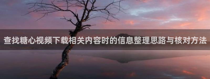 糖心logo破解版:查找糖心视频下载相关内容时的信息整理思路与核对方法